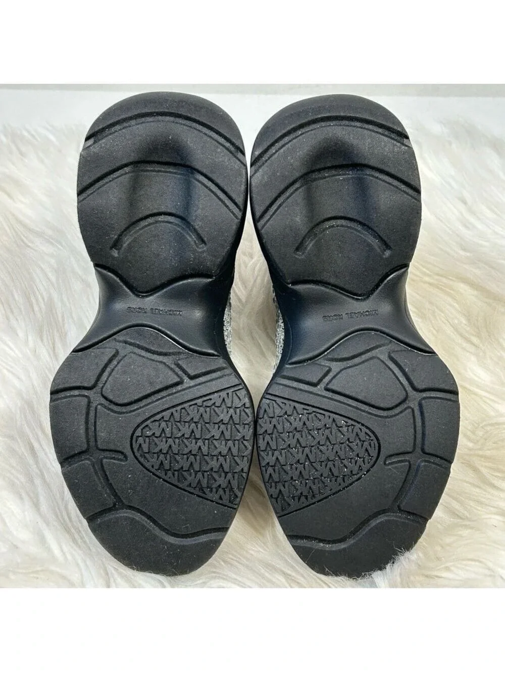 Michael Kors Black Silver Knit Booties Size 6
